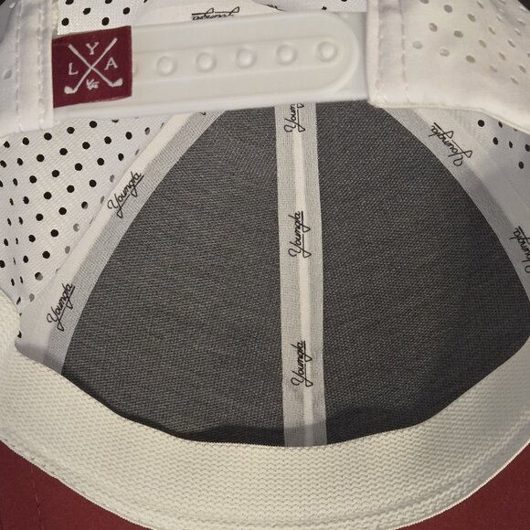 NWOT Rare YoungLA Tee Time Golf Hat Snapback White Burgundy - Picture 6 of 7